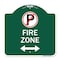 Signmission Fire Zone No Parking & Arrow Pointing Left & Right Heavy-Gauge Alum Sign, 18" x 18", GW-1818-23975 A-DES-GW-1818-23975 - alternate 1